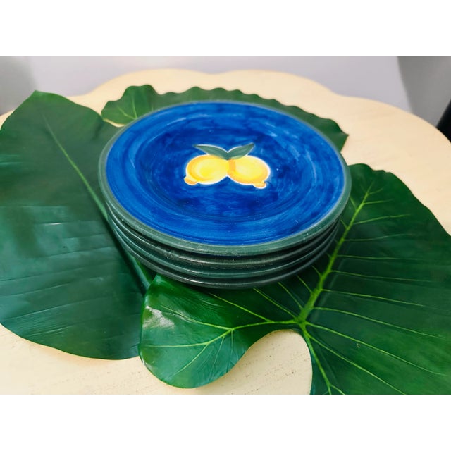 Ceramic Italian Hand Painted Lemons Plates - Set of 4 For Sale - Image 7 of 11