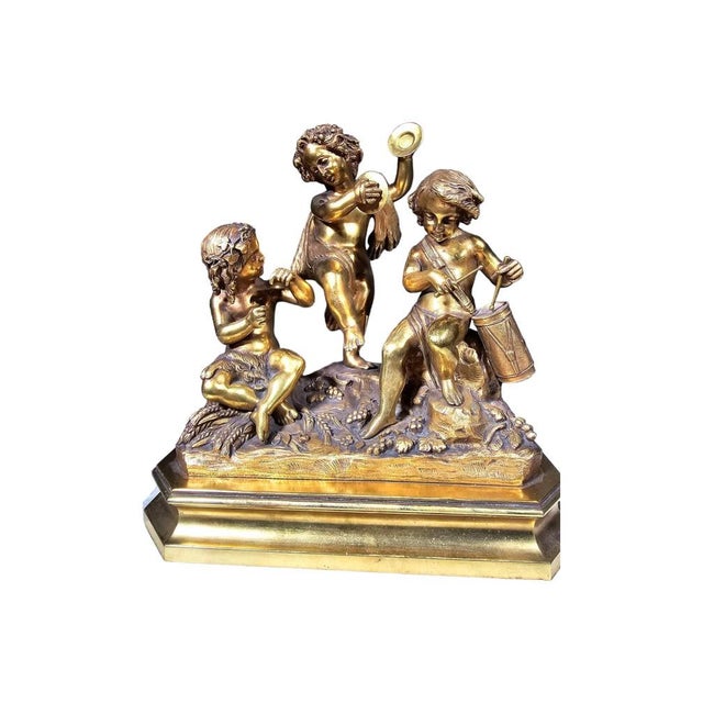 19th Century Gilded Bronze Sculptural Group, 1900 For Sale - Image 17 of 18