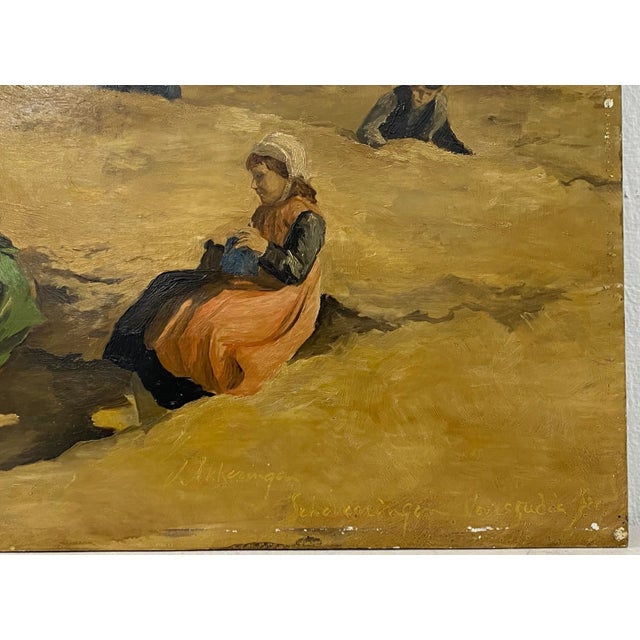 In the style of Johannes Evert Hendrik Akkeringa Oil on Panel Beach Scene C.1920 Original oil on panel Dimensions 23" wide...