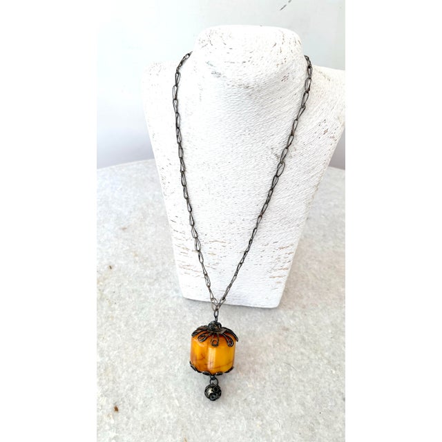 Asian Antique Tibetan Berber and Silver Necklace For Sale - Image 3 of 6