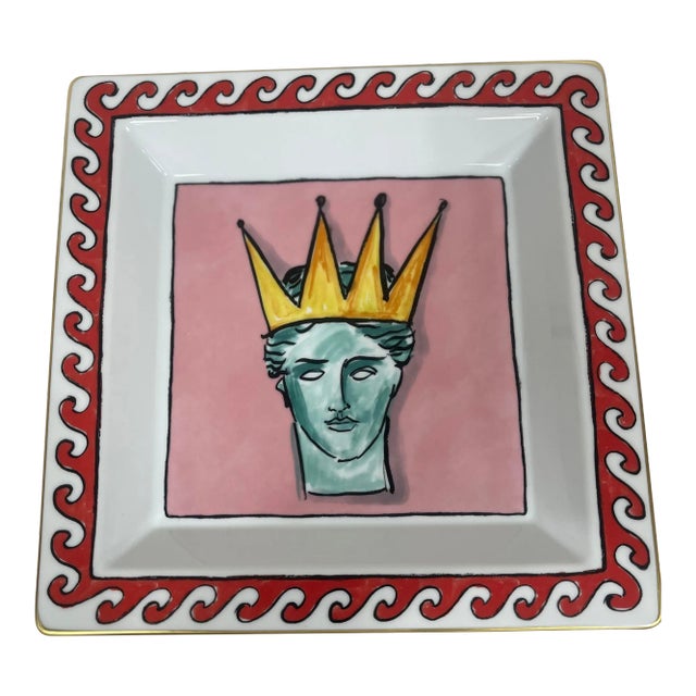 Richard Ginori Square Vide Poche in Pink- Luke Edward Hall For Sale