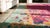 1920s Pink Dark Floral Antique Chinese Art Deco Rug 9' X 11'6" Handknotted Wool Carpet For Sale In New York - Image 6 of 8