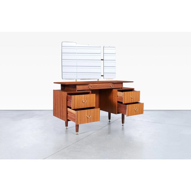 G-Plan Furniture 1950s Mid-Century African Mahogany Vanity or Desk by E. Gomme for G-Plan For Sale - Image 4 of 12