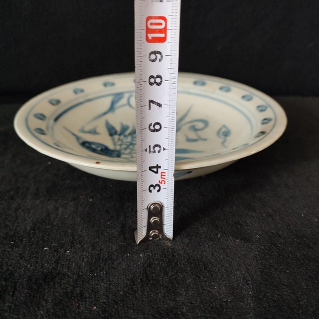 Chinese Ceramic Plate,Blue and White Porcelain Plate Hand Painted Flowers and Birds Pattern For Sale - Image 10 of 11