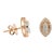 Leaf Shaped Diamond Pushback Earrings in 18k Solid Rose Gold - 2 Pieces For Sale