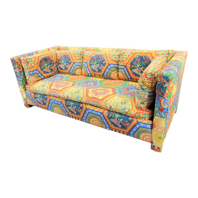Psychedelic MidCentury Modern Parson Style Sofa Chairish