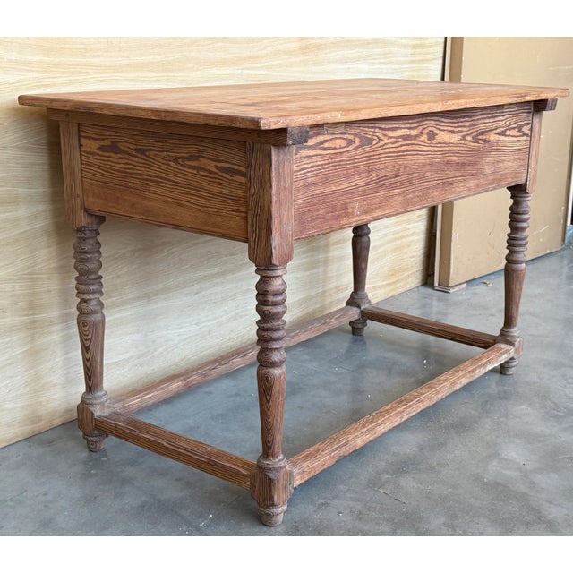 Rustic French Worktable with Two Drawers For Sale - Image 3 of 11