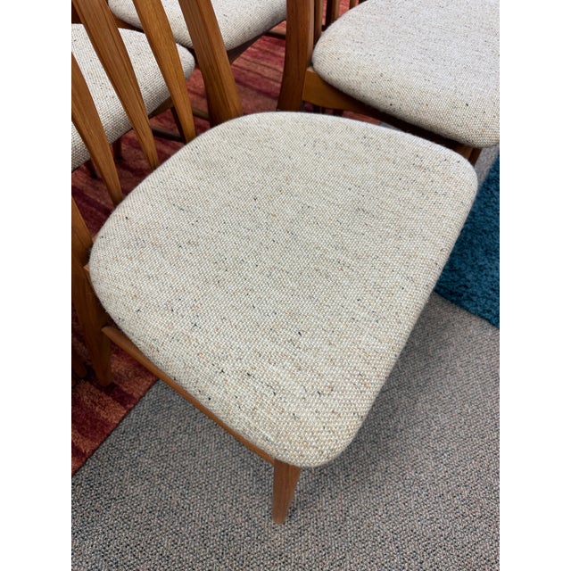 Brown Danish Teak Eva Dining Chairs by Koefoed Hornslet- Denmark. Set of Six For Sale - Image 8 of 12