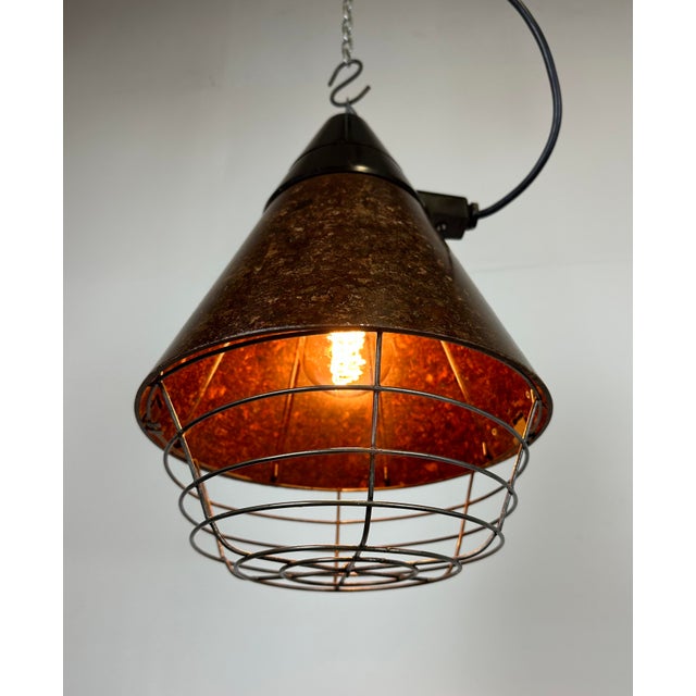 Industrial Brown Bakelite Pendant Light from VEB Narva, 1960s For Sale - Image 10 of 17