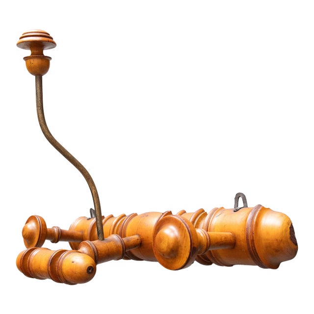 Antique French Faux Bamboo Coat & Hat Rack For Sale