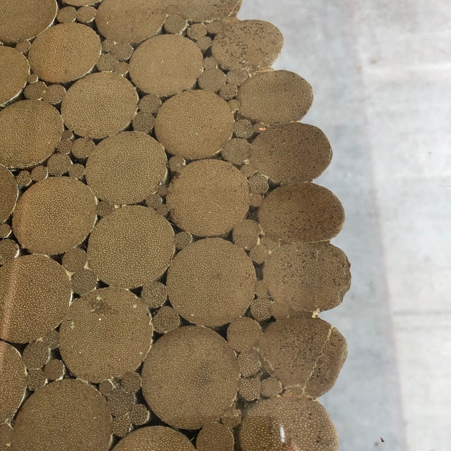 Large McGuire Rattan Trompe L' Oeil Tole Pedestal Dining Table or Center Table With Oval Glass Top 1950's For Sale - Image 10 of 10