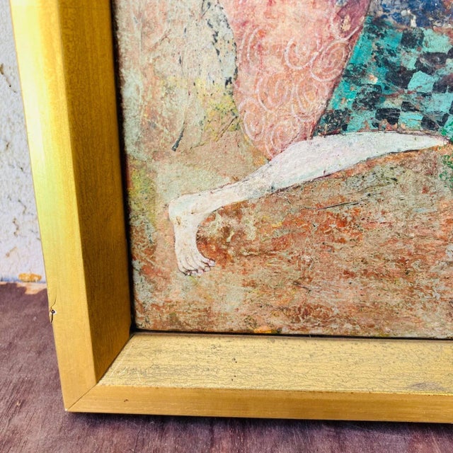 Mid 20th Century Original Luciano Spazzali Painting "Figura Con Strumento" For Sale In Los Angeles - Image 6 of 13