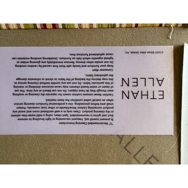 Ethan Allen Ethan Allen Cottage Striped Settee For Sale - Image 4 of 7