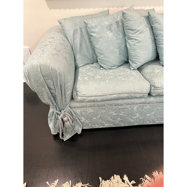 Vintage Turquoise Loveseat For Sale - Image 4 of 6