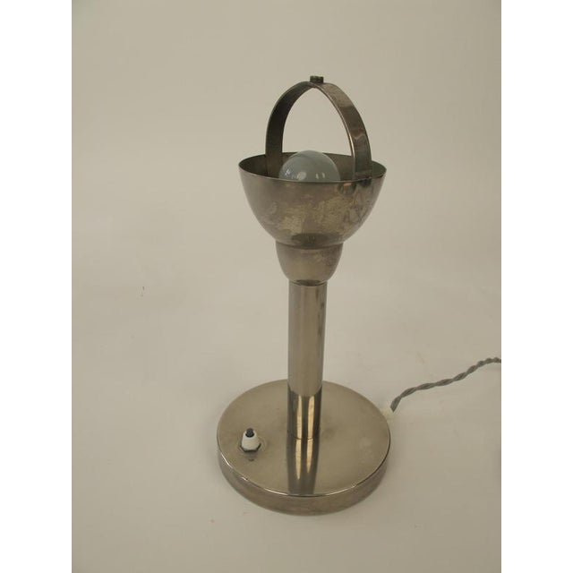 Metal Bauhaus Desk Lamp in Chrome, Czechoslovakia, 1930s For Sale - Image 7 of 16