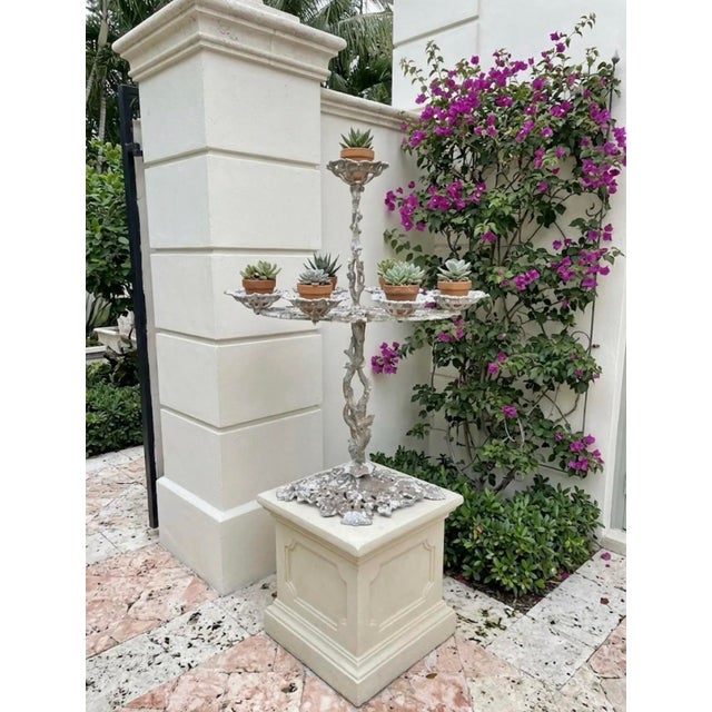 Vintage French Style Multi-Tier Cast Iron Plant Stand or Epergne For Sale - Image 11 of 12