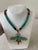 Mid-Century Native American Turquoise Necklace With Eagle Design For Sale - Image 4 of 4