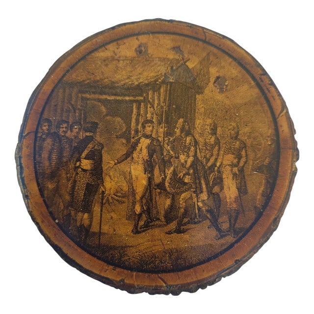 19th Century Papier-Mâché Box with Napoleon I at the Military Camp For Sale