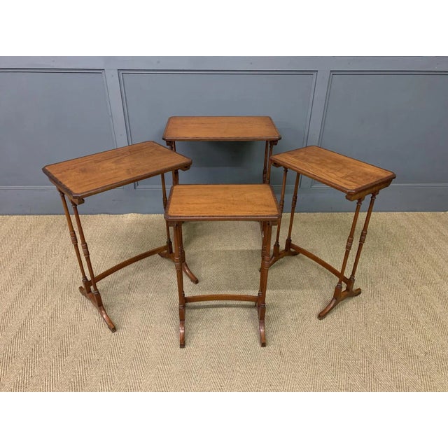 A fine quality Edwardian period quartetto , or nest of 4, graduated tea tables. Of excellent construction in solid...