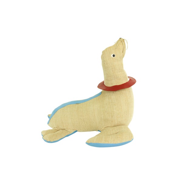 Large Jute and Leather Therapeutic Seal Toy by Renate Müller for H. Josef Leven KG, 1960s For Sale - Image 14 of 15
