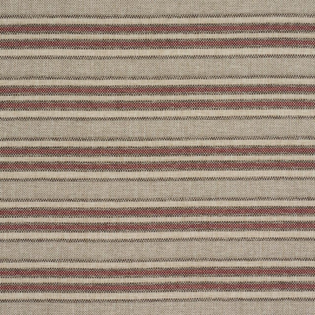 Sample - Schumacher Even Keel Outdoor Stripe Fabric In Rust For Sale