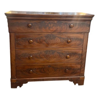 19th Century Flamed Mahogany Large Chest of Drawers For Sale