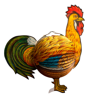 Paper Rooster Lantern, West Germany, 1960s