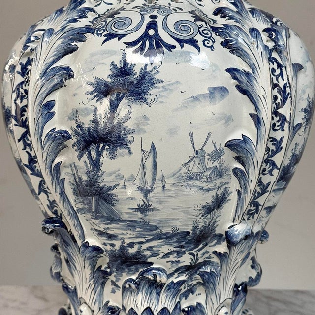 18th Century Hand-Painted Delft Jardinière, Signed LVD For Sale - Image 13 of 18