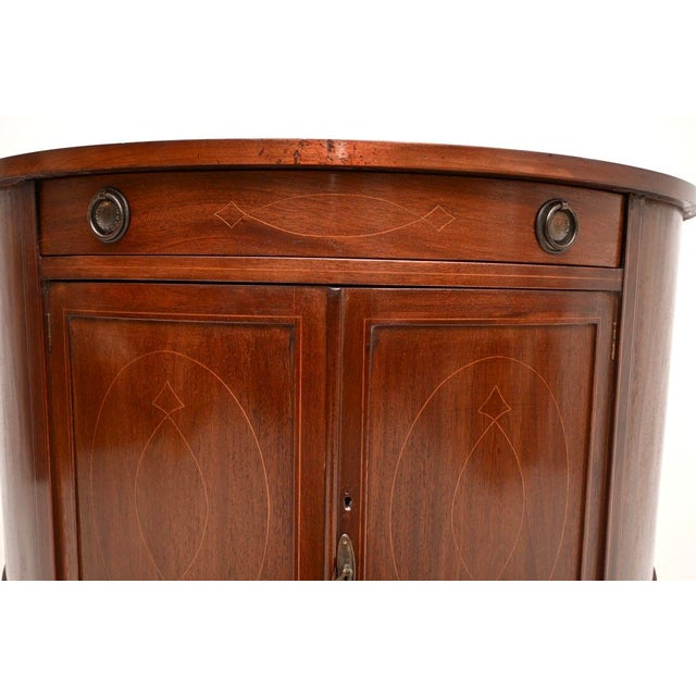 Antique Edwardian Bow Front Cabinet, 1900s For Sale - Image 10 of 12