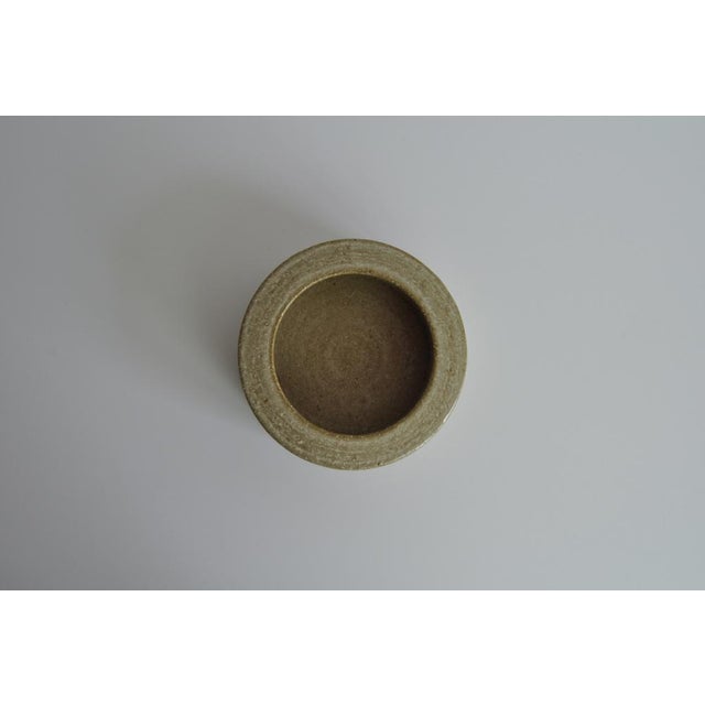 Danish White and Beige-Brown Ceramic Bowl from Palshus, Denmark, 1960s For Sale - Image 9 of 10