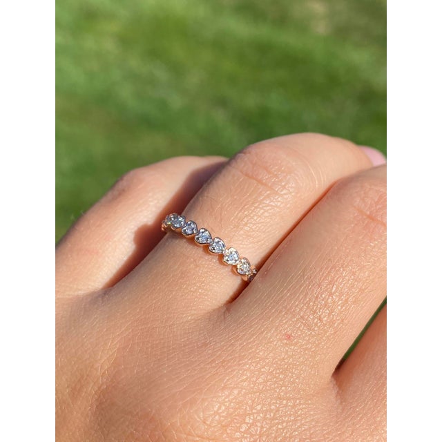 Heart Shaped Rose Gold Stackable Band For Sale - Image 10 of 10