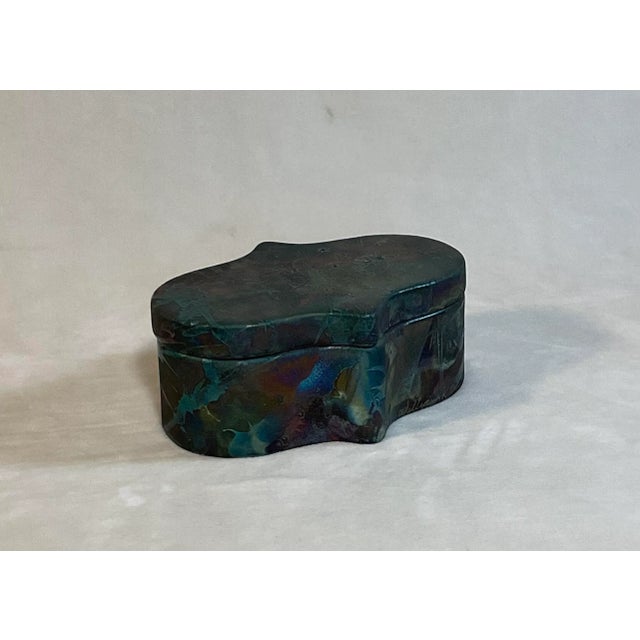 Late 20th Century William K Turner Raku Lava Art Pottery Lidded Box Signed For Sale - Image 11 of 11