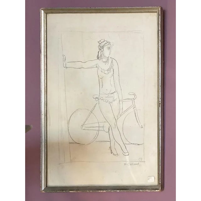Maurice Barraud, L'acrobate au vélocipède, 1920s, Drawing on Paper For Sale - Image 4 of 4