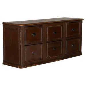Large 19th Century French Mahogany & Pine Painted Counter Drawers, 1870s