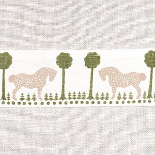 Schumacher Polka Dot Pony Tape in Olive For Sale