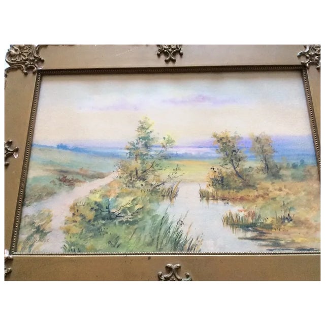 A very pretty Antique Impressionistic Watercolor Painting. This is an original work of art, I acquired it in Indiana, it...