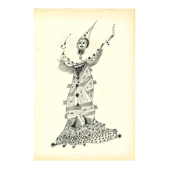 Bruno Capacci, Composition of Diodora, Original Lithograph, 1950s For Sale