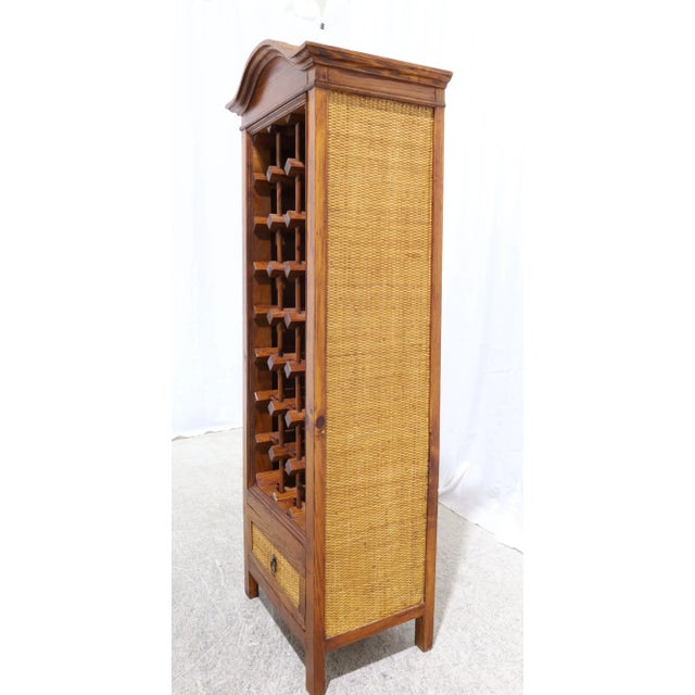 Mid-Century Modern Mid-Century Modern Rattan Wine Rack For Sale - Image 3 of 9