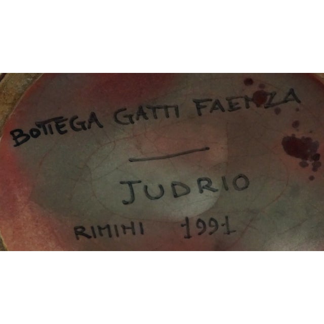 Vintage Ceramic Vase with Gold Metallic Enamel by Bottega Gatti, 1990s For Sale - Image 11 of 12