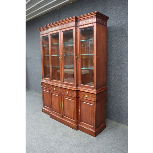 Henkel Harris Henkel Harris Wild Black Cherry Breakfront China Cabinet, 1996 For Sale - Image 4 of 18