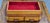 1940s Vintage Mid-Century Modern Walnut Jewelry Box With Red Velvet Lined Compartments & Glass Lid For Sale - Image 5 of 7