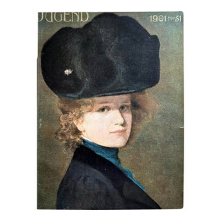 Original 1901 Jugend Magazine Cover No. 51 by Walter Thor – German Art Nouveau Portrait Print For Sale