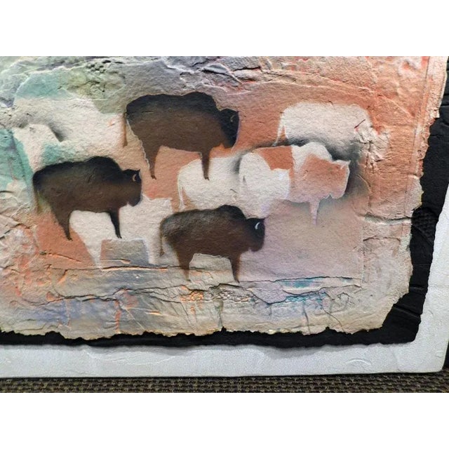 1990s Michael Casey "Dream Hide I" Original Watercolor on Cast Paper on Board Hand Signed For Sale - Image 10 of 12