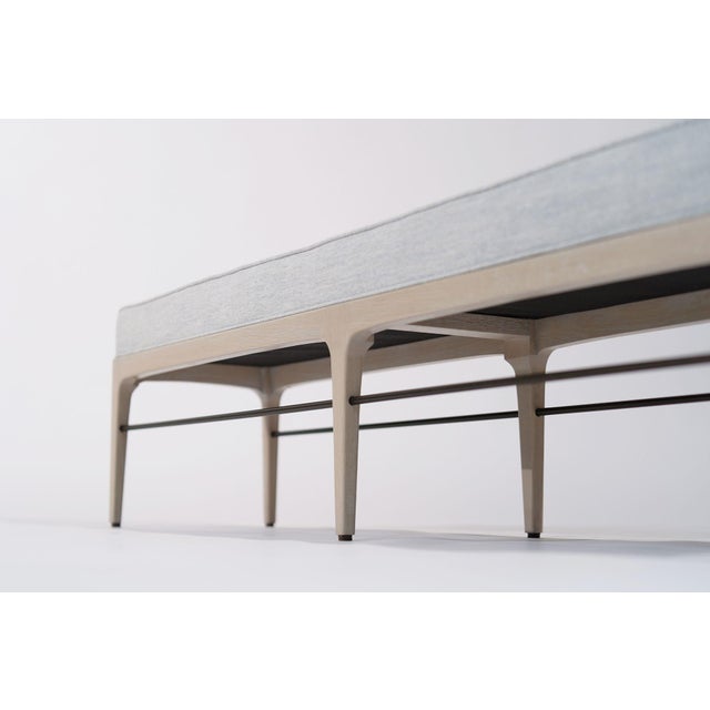 Linear Bench in White Oak and Bronze Series 72 by Stamford Modern For Sale - Image 9 of 18