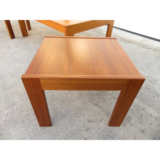 Mid Century Modern Swedish Walnut Coffee Table & Side Table Set For Sale - Image 16 of 18
