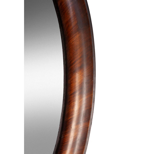 Antique Oval Wood Wall Mirror For Sale - Image 10 of 11