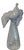 Contemporary 21 In. Tall Art Glass Clear Fluted Confetti Blue Speckled Flower Shaped Vase For Sale - Image 3 of 17
