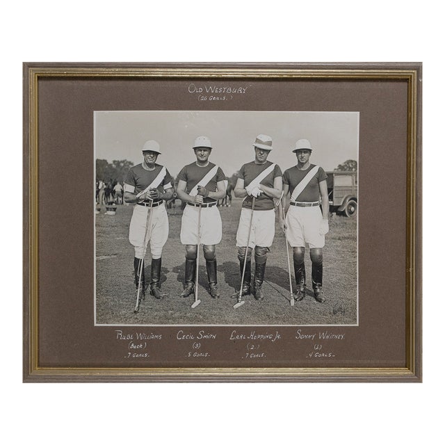 "Old Westbury" Polo (26 Goals) C1930s B&w Photo by Freudy For Sale