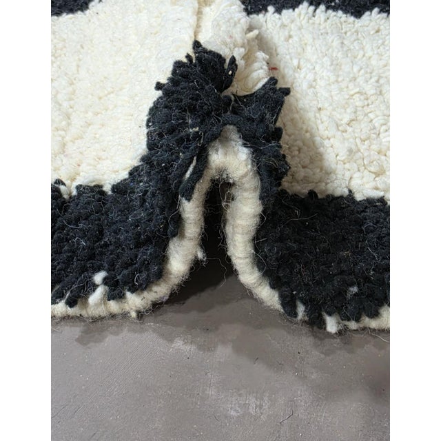 Moroccan White and Black Runner Rug - 6.3 X 1.7 Ft For Sale In Cleveland - Image 6 of 6
