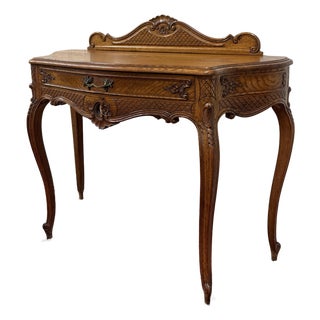 Antique French Oak Louis XV Style Entry Console or Hall Table With Drawer c.1930 For Sale